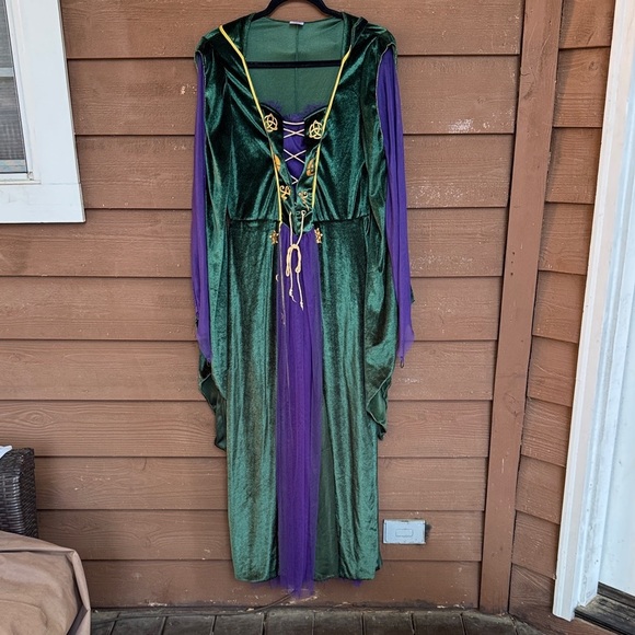Disney Dresses & Skirts - Disney Hocus Pocus Winifred Sanderson purple and green long sleeve dress size L